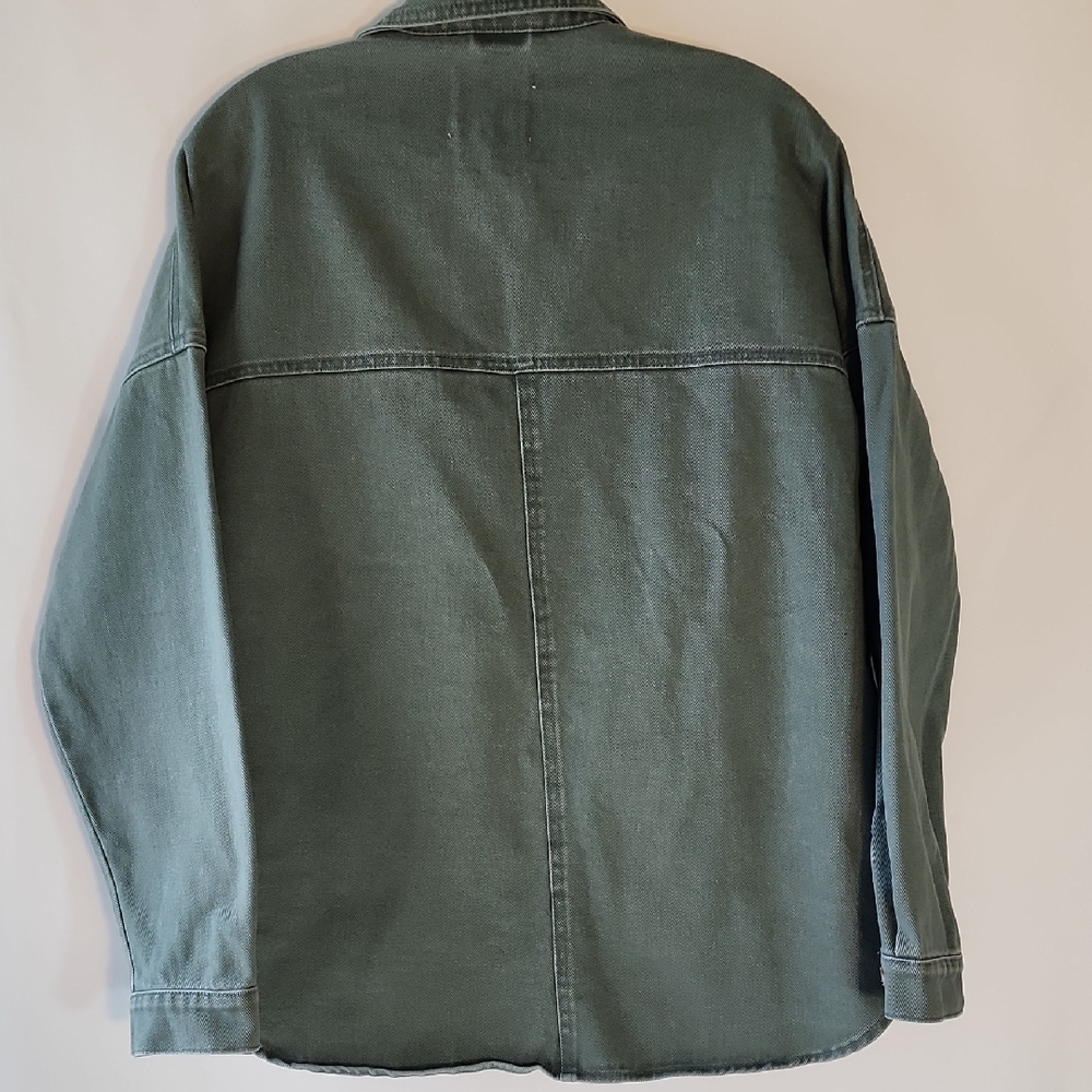 STOOSH VINTAGE DENIM Olive Green Denim Jacket - Picture 3 of 6